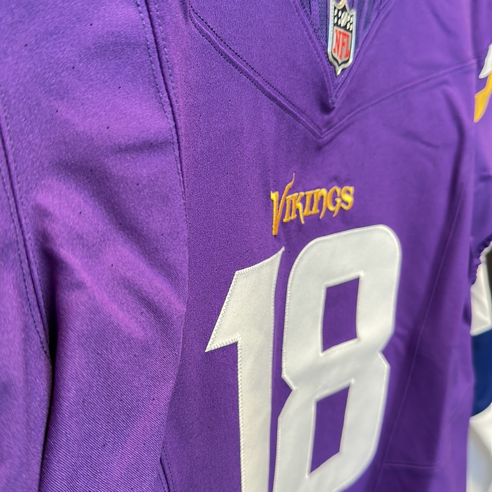 Justin Jefferson Minnesota Vikings Nike Vapor F.U.S.E. Elite Athentic NFL Jersey - Picture 3 of 9